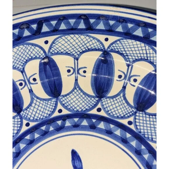 Hand-Painted Spanish Ceramic Wall Plate Ladies Faces Olive Artespana Figrs 1989 - Picture 2 of 12